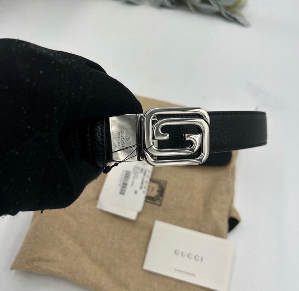 Men's Gucci interlocking G leather belt 120 cm/46 inches made in Italy